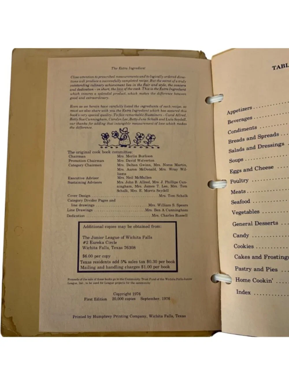 Vintage Home Cookin Cookbook By Junior League Of Wichita Falls Texas 1976